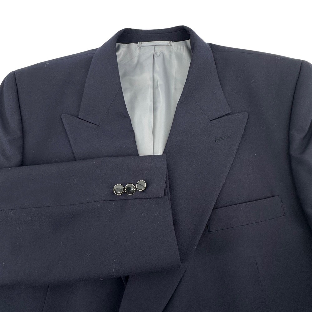 Mapelli De Miliano Double Breasted Blazer Mens 44 Navy Blue Gentlemen Peak Lapel